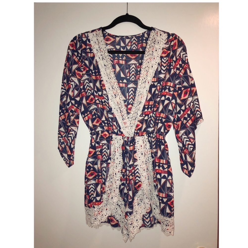Lace Trim Romper